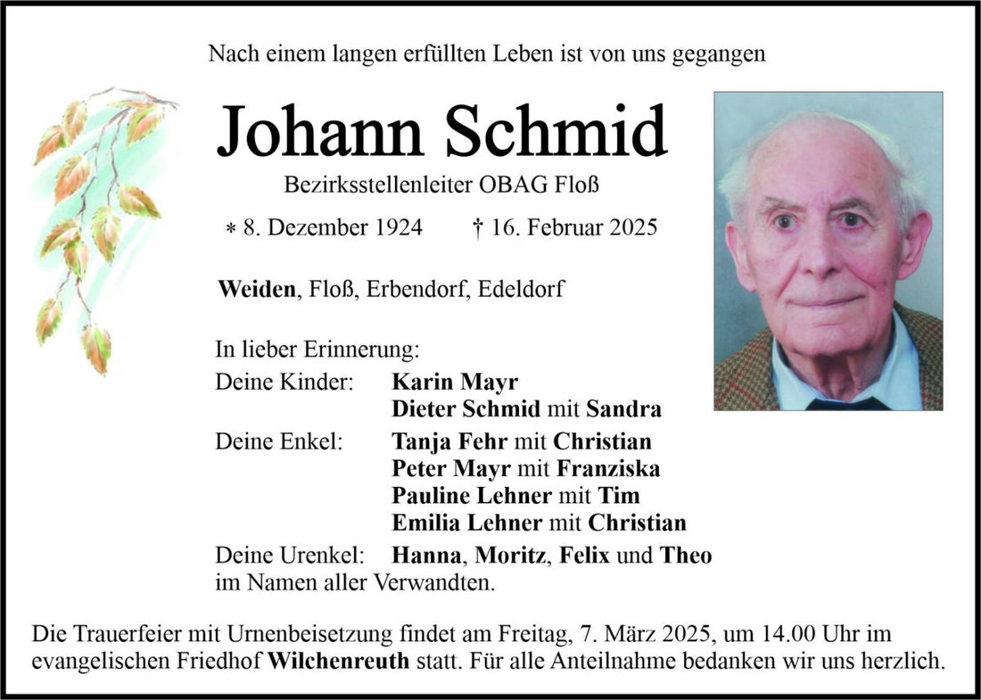 Begleitet durch: Bestattung Bauer - Weiden