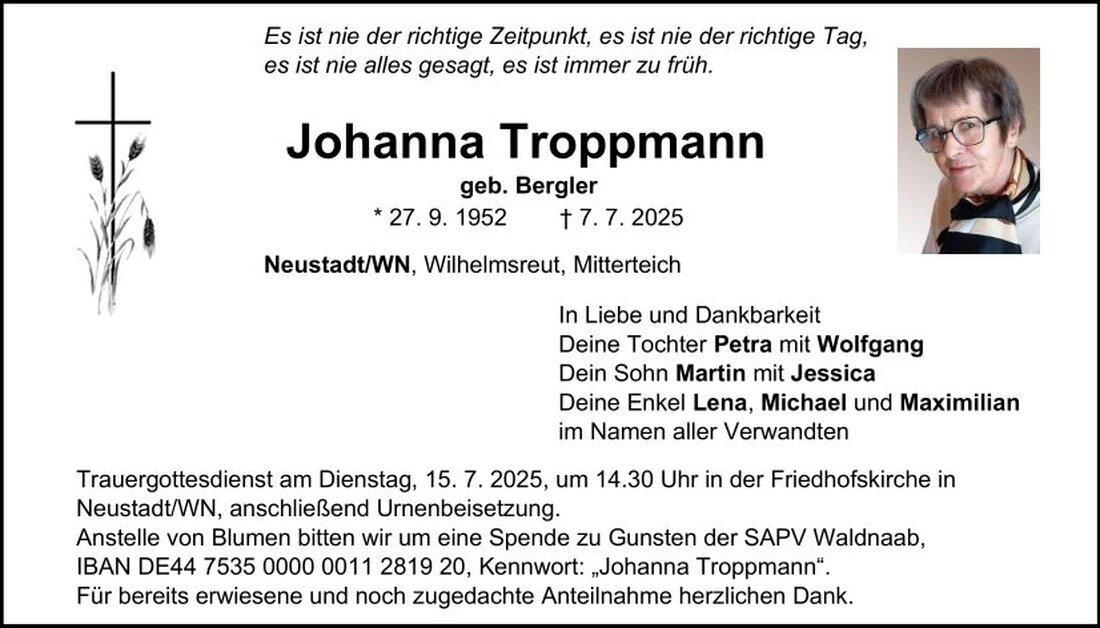 Begleitet durch: Bestattung Schmid - Neustadt/WN