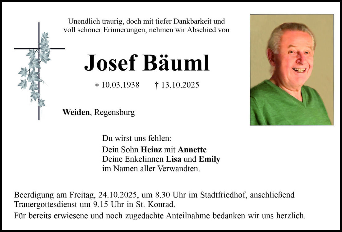 Begleitet durch: Bestattung Bauer - Weiden