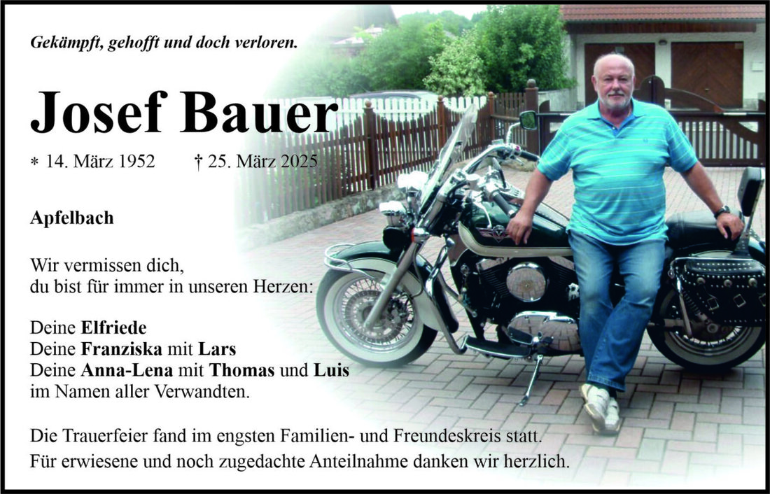 Begleitet durch: Bestattung Bauer - Weiden