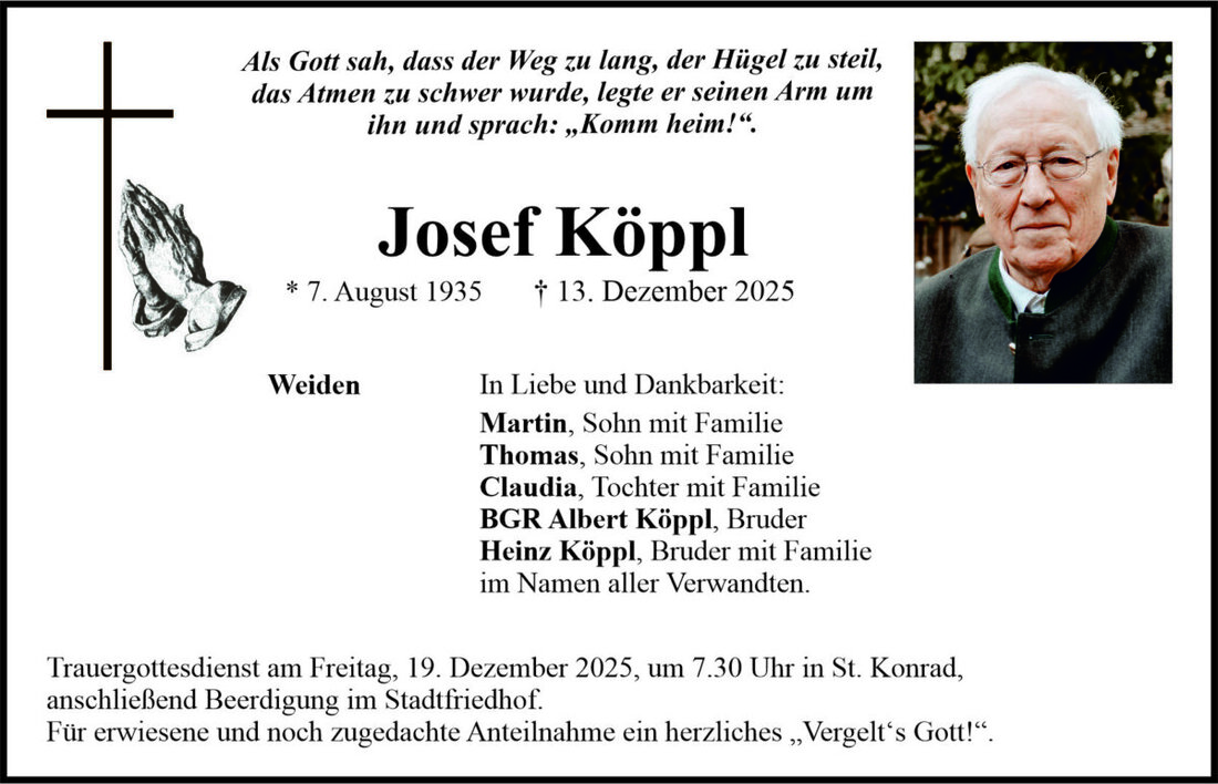 Begleitet durch: Bestattung Bauer - Weiden