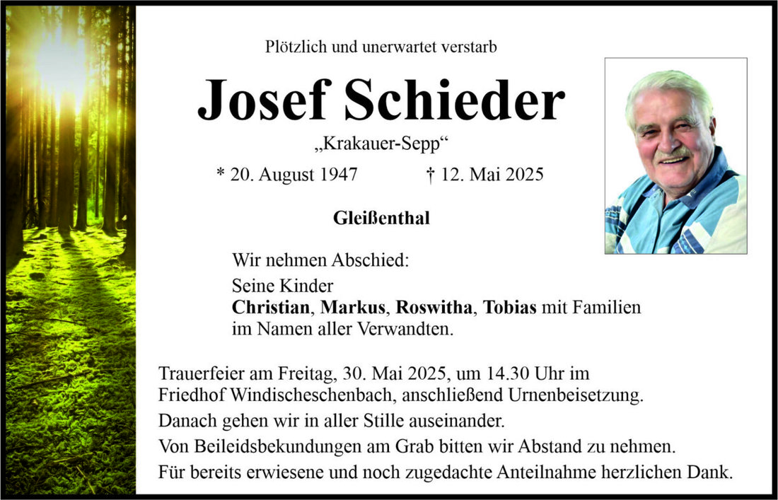 Begleitet durch: Bestattung Bauer - Weiden