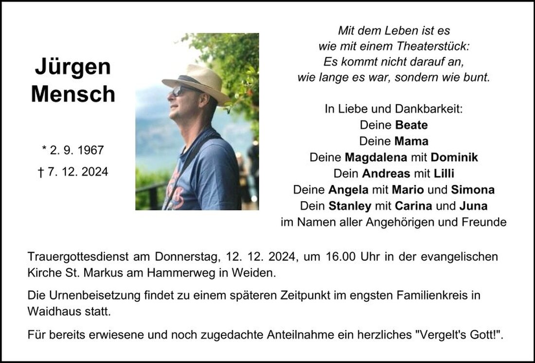 Begleitet durch: Bestattung Schmid - Neustadt/WN