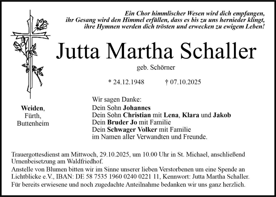 Begleitet durch: Bestattung Bauer - Weiden