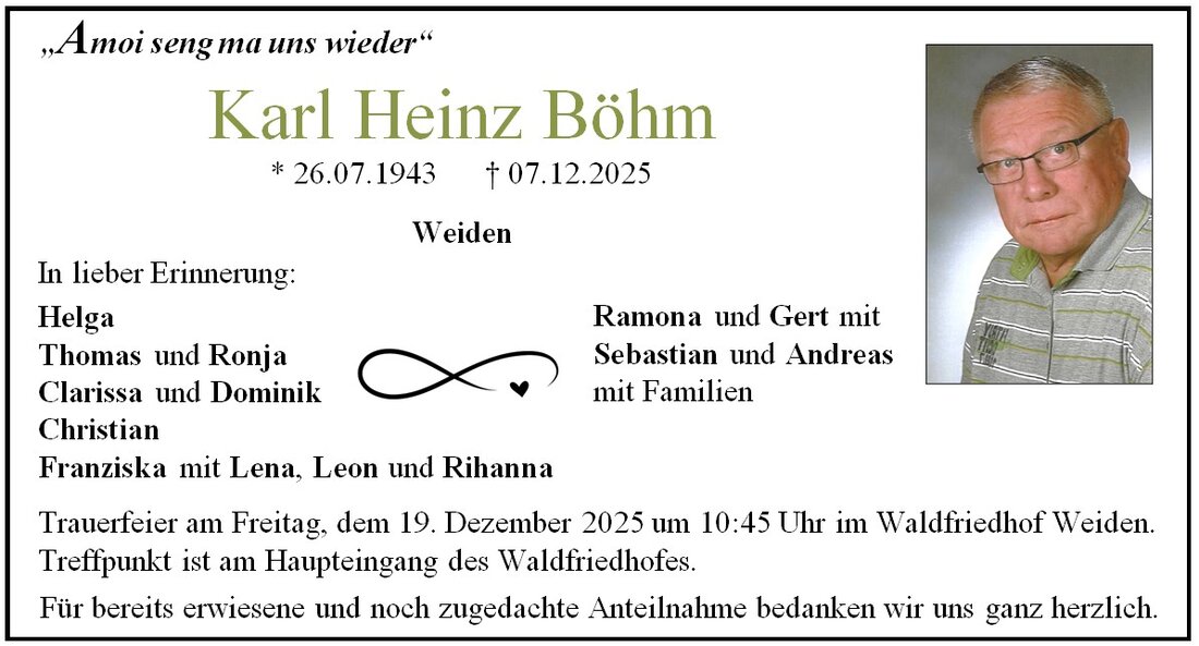 Begleitet durch: Bestattung Gronauer - Altenstadt/WN