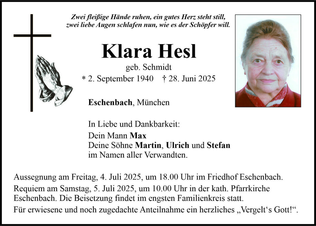 Begleitet durch: Bestattung Bauer - Weiden