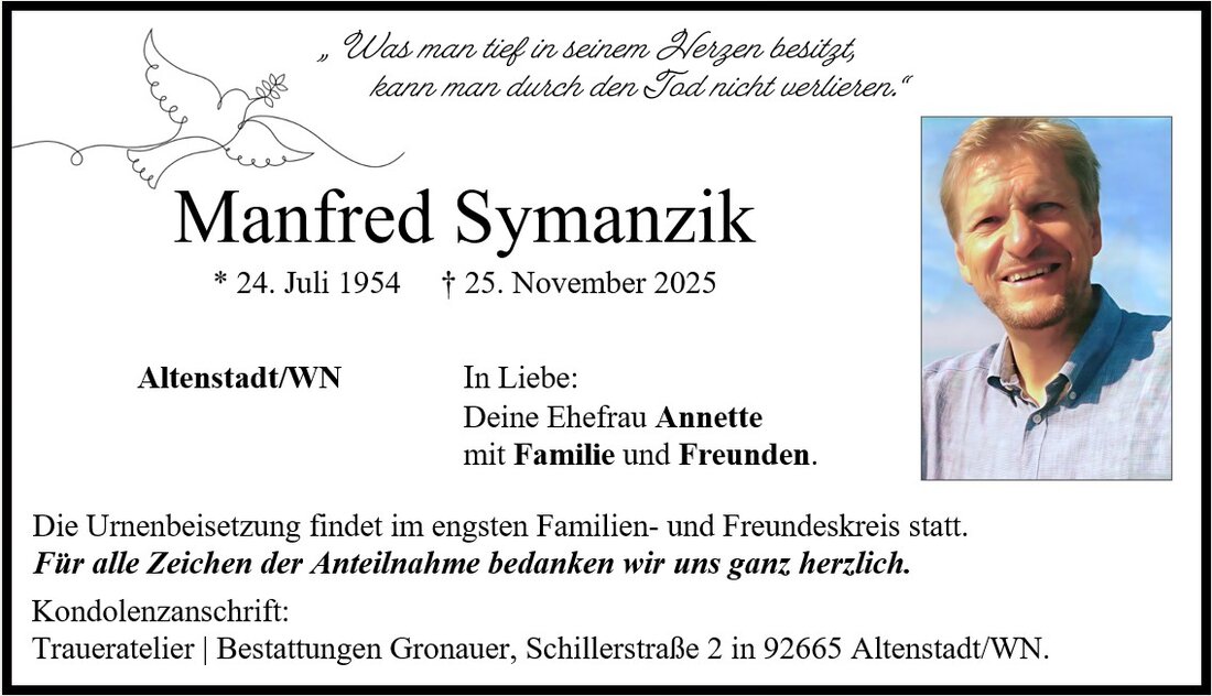 Begleitet durch: Bestattung Gronauer - Altenstadt/WN