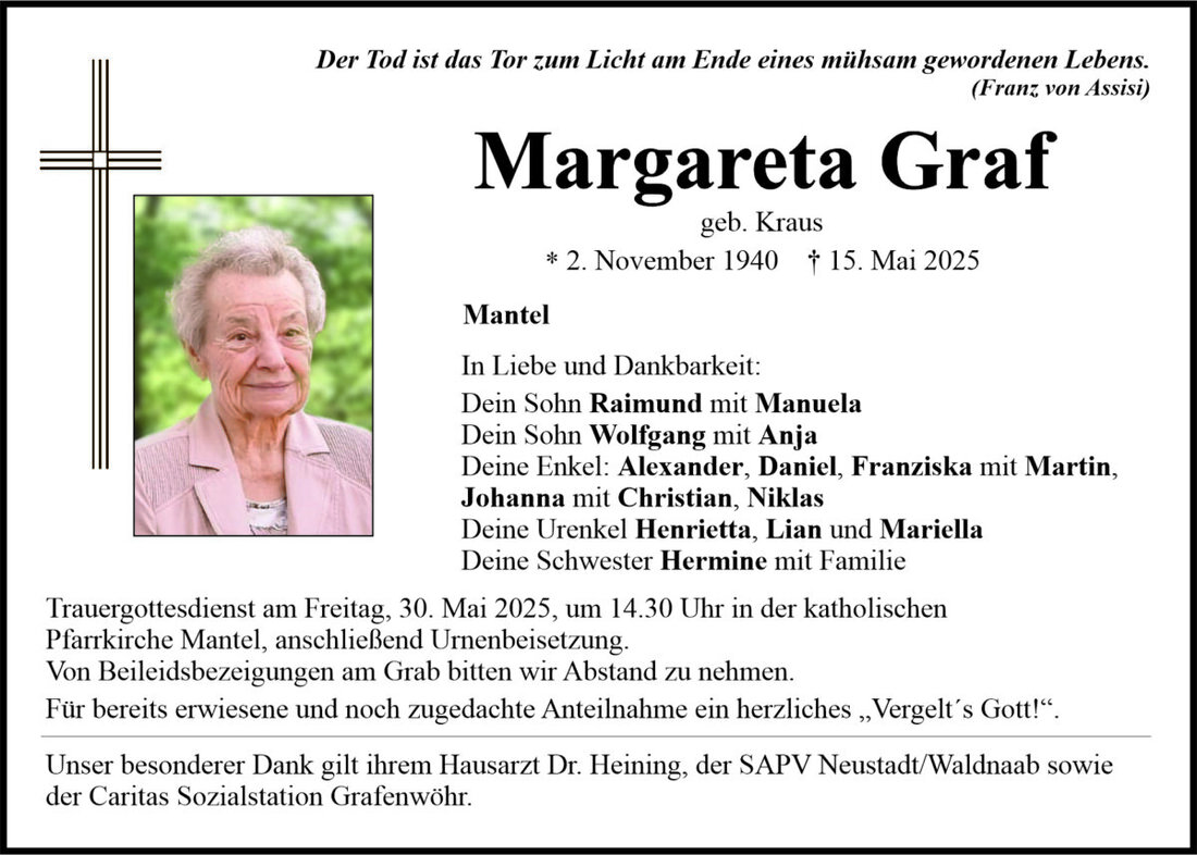 Begleitet durch: Bestattung Bauer - Weiden