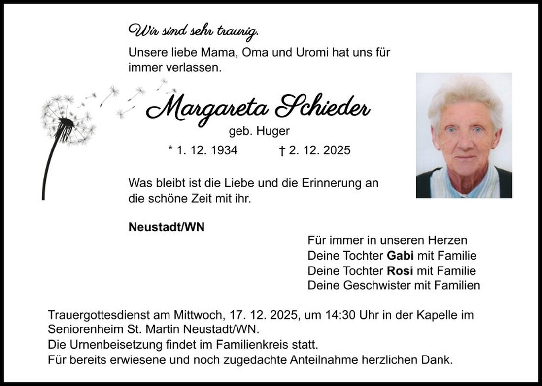 Begleitet durch: Bestattung Schmid - Neustadt/WN