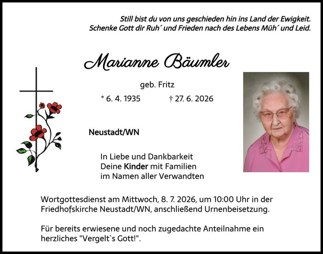 Begleitet durch: Bestattung Schmid - Neustadt/WN