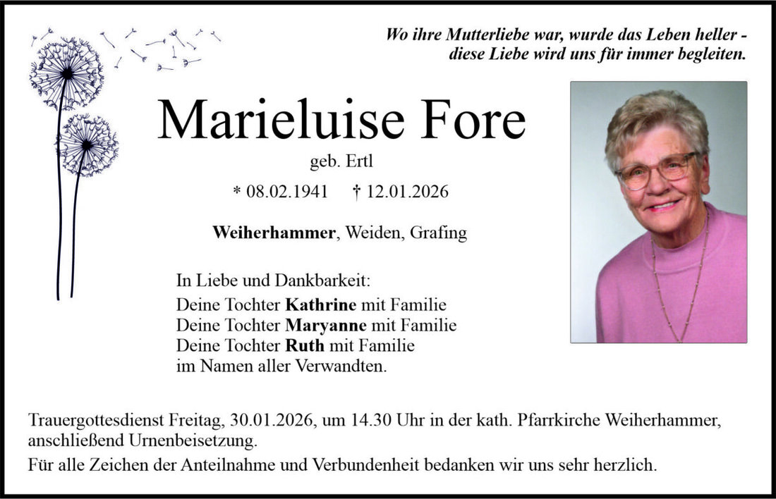 Begleitet durch: Bestattung Bauer - Weiden