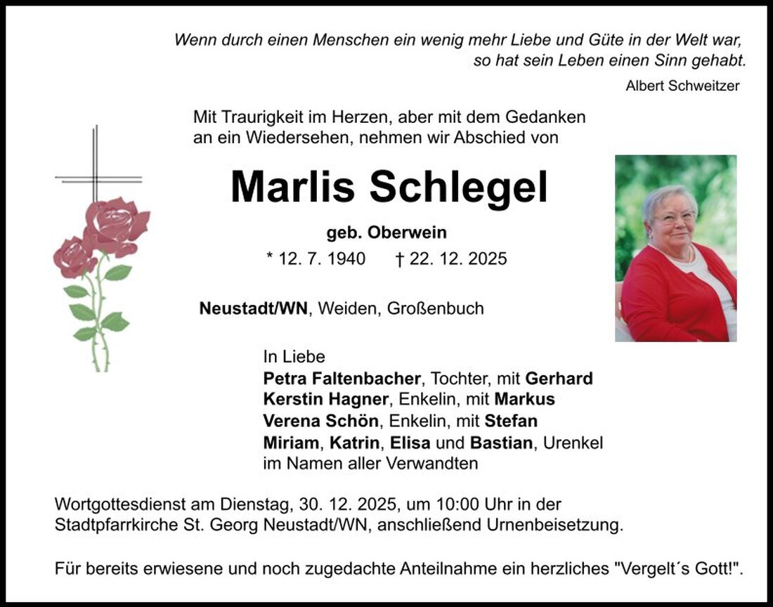 Begleitet durch: Bestattung Schmid - Neustadt/WN