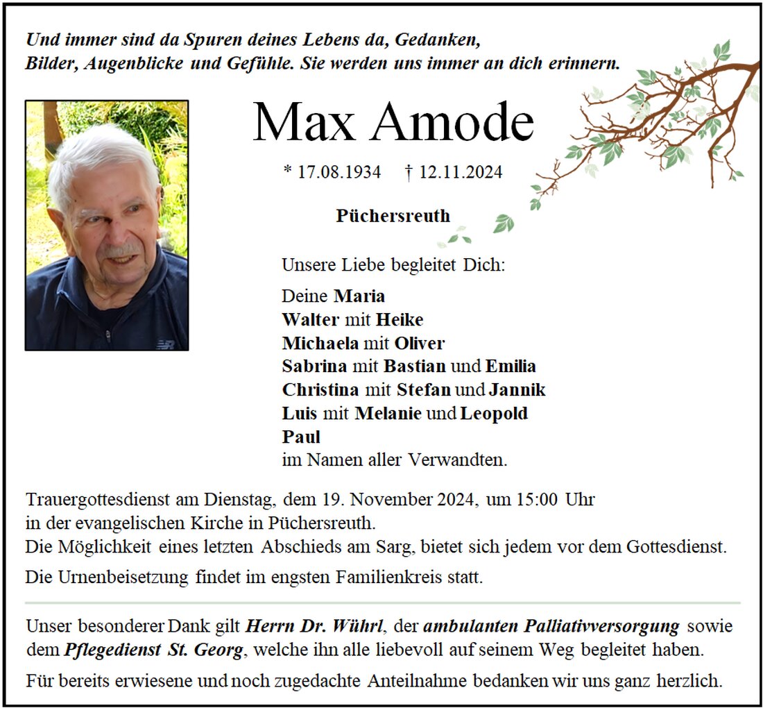 Begleitet durch: Bestattung Gronauer - Altenstadt/WN