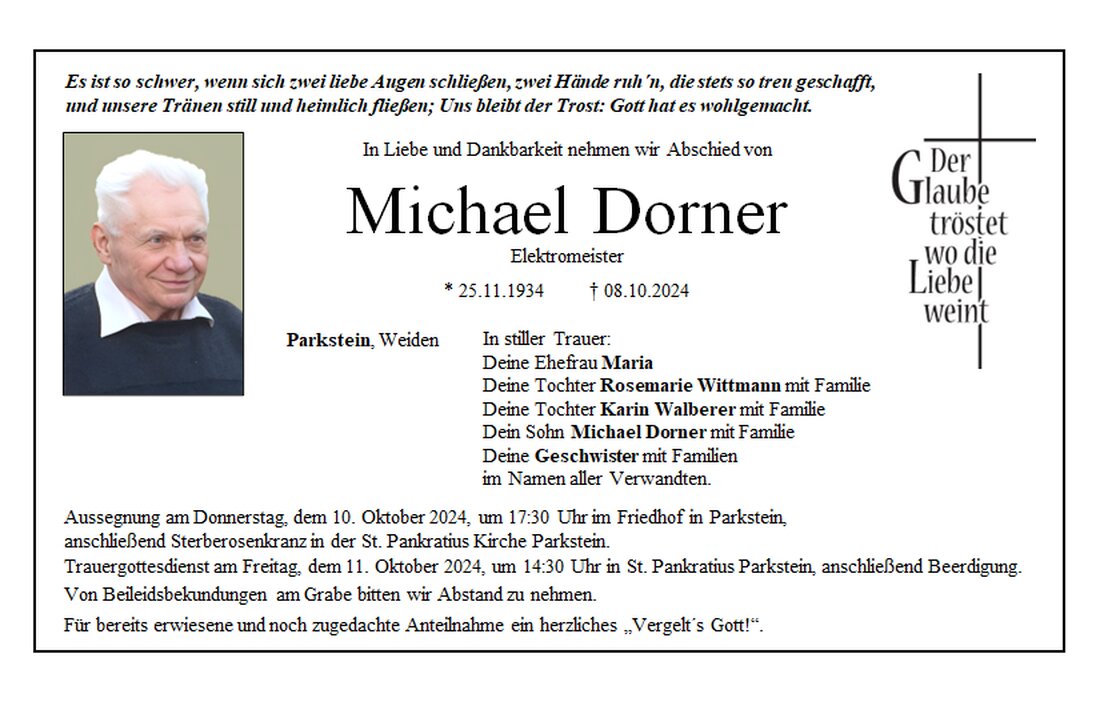 Begleitet durch: Bestattung Gronauer - Altenstadt/WN