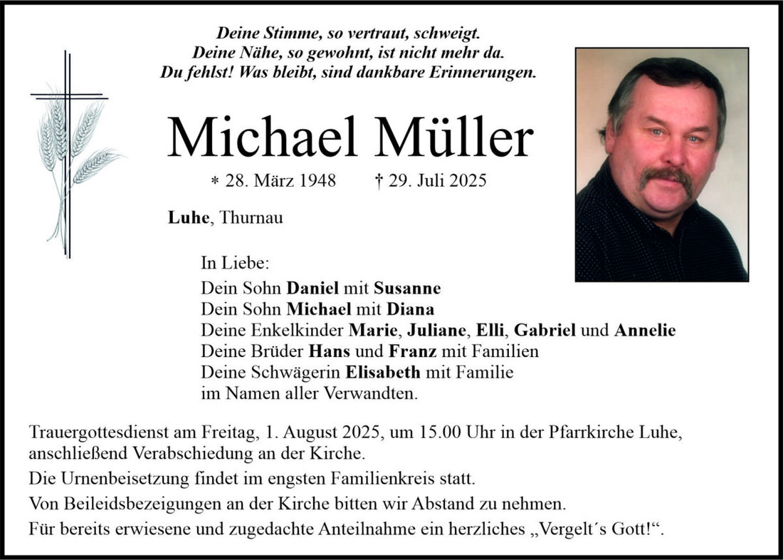 Begleitet durch: Bestattung Bauer - Weiden