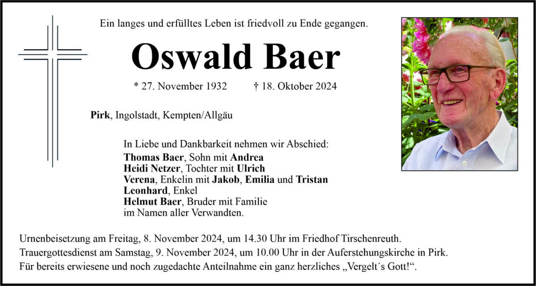 Begleitet durch: Bestattung Bauer - Weiden