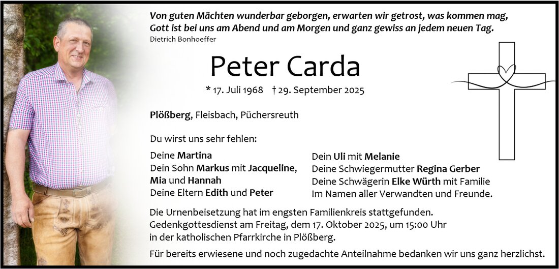 Begleitet durch: Bestattung Gronauer - Altenstadt/WN