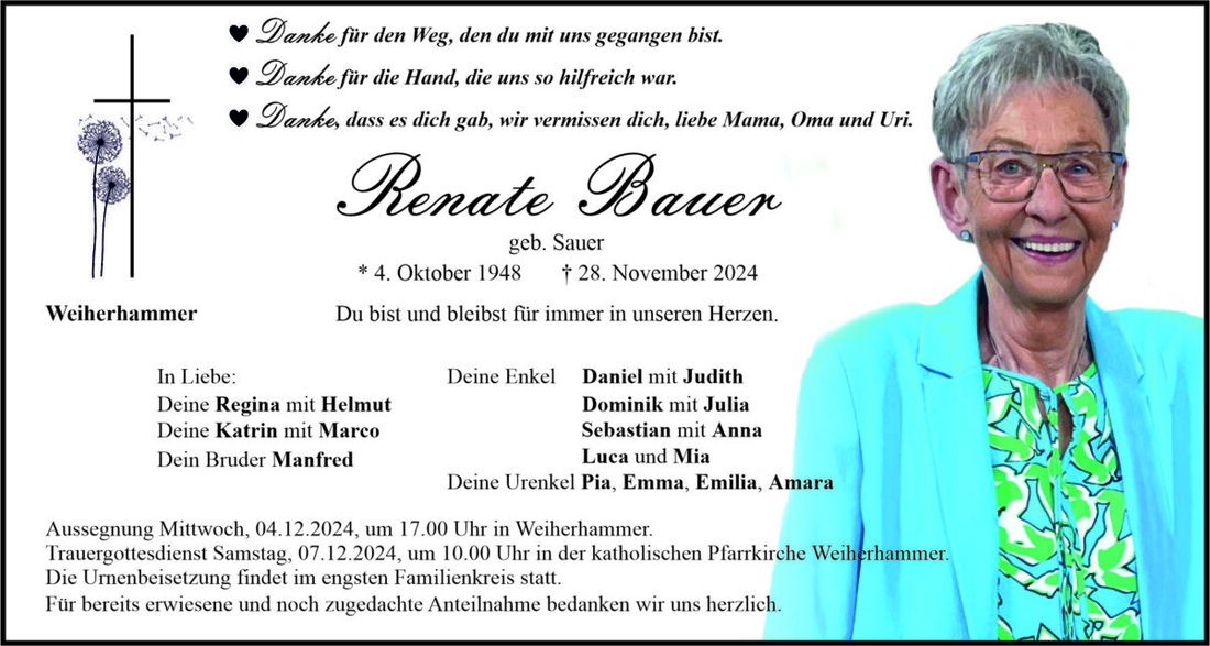 Begleitet durch: Bestattung Bauer - Weiden