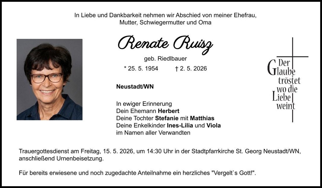 Begleitet durch: Bestattung Schmid - Neustadt/WN