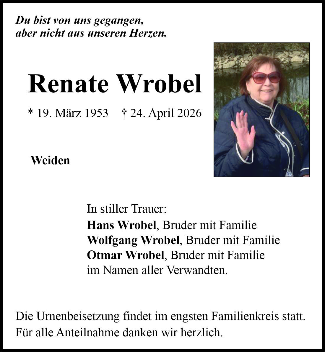 Begleitet durch: Bestattung Bauer - Weiden