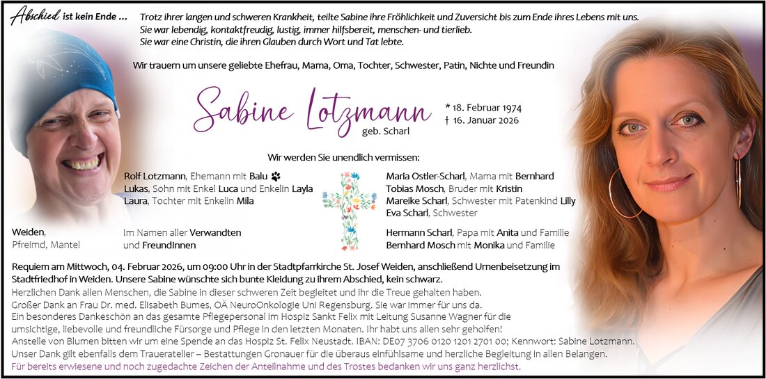 Begleitet durch: Bestattung Gronauer - Altenstadt/WN