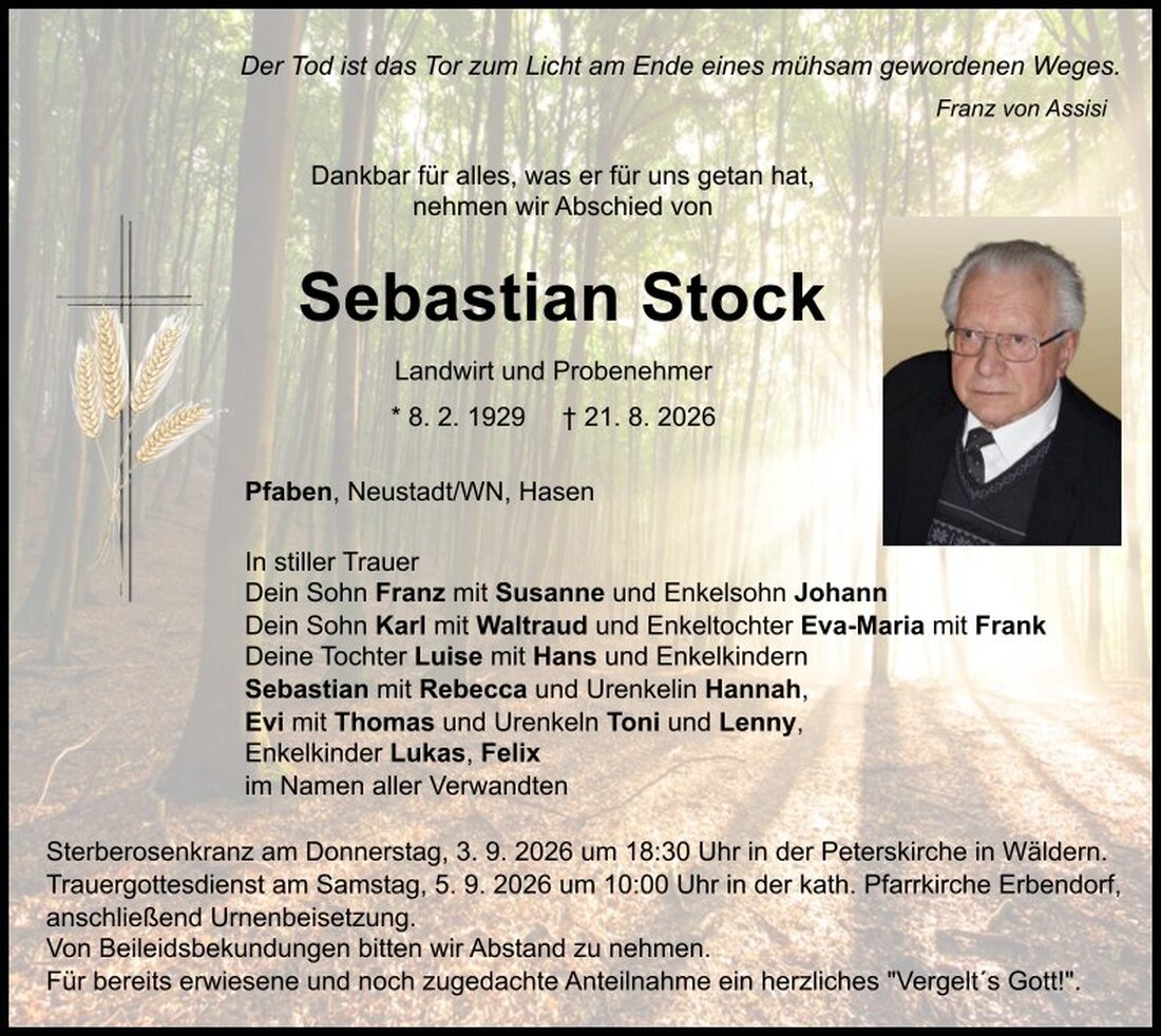 Begleitet durch: Bestattung Schmid - Neustadt/WN