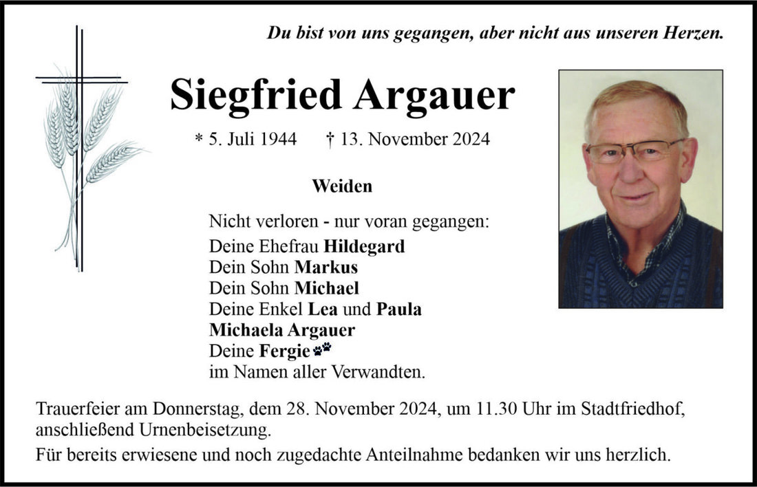 Begleitet durch: Bestattung Bauer - Weiden