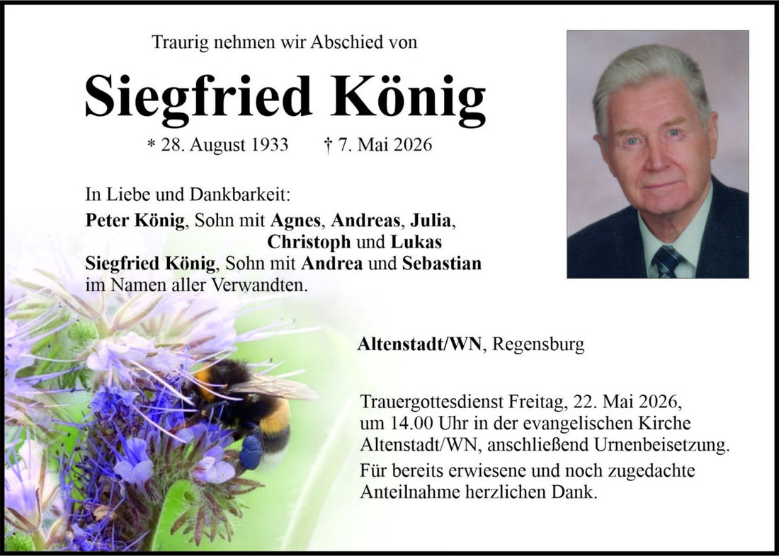 Begleitet durch: Bestattung Bauer - Weiden