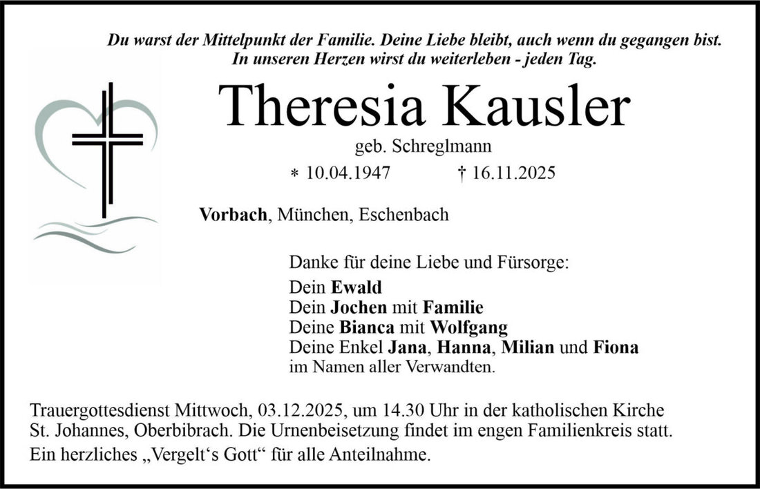 Begleitet durch: Bestattung Bauer - Weiden