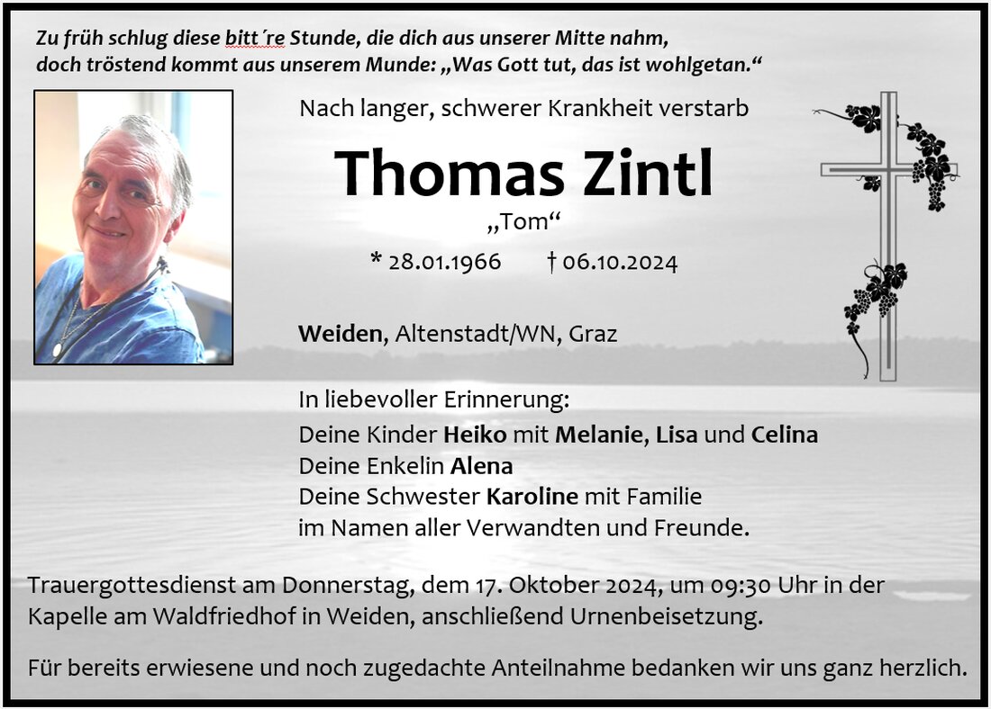 Begleitet durch: Bestattung Gronauer - Altenstadt/WN