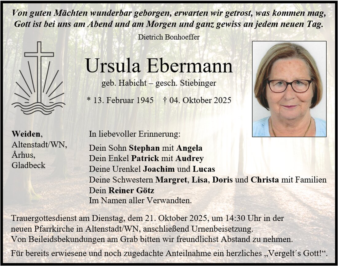 Begleitet durch: Bestattung Gronauer - Altenstadt/WN