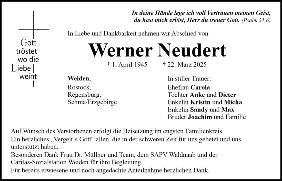 Begleitet durch: Bestattung Bauer - Weiden