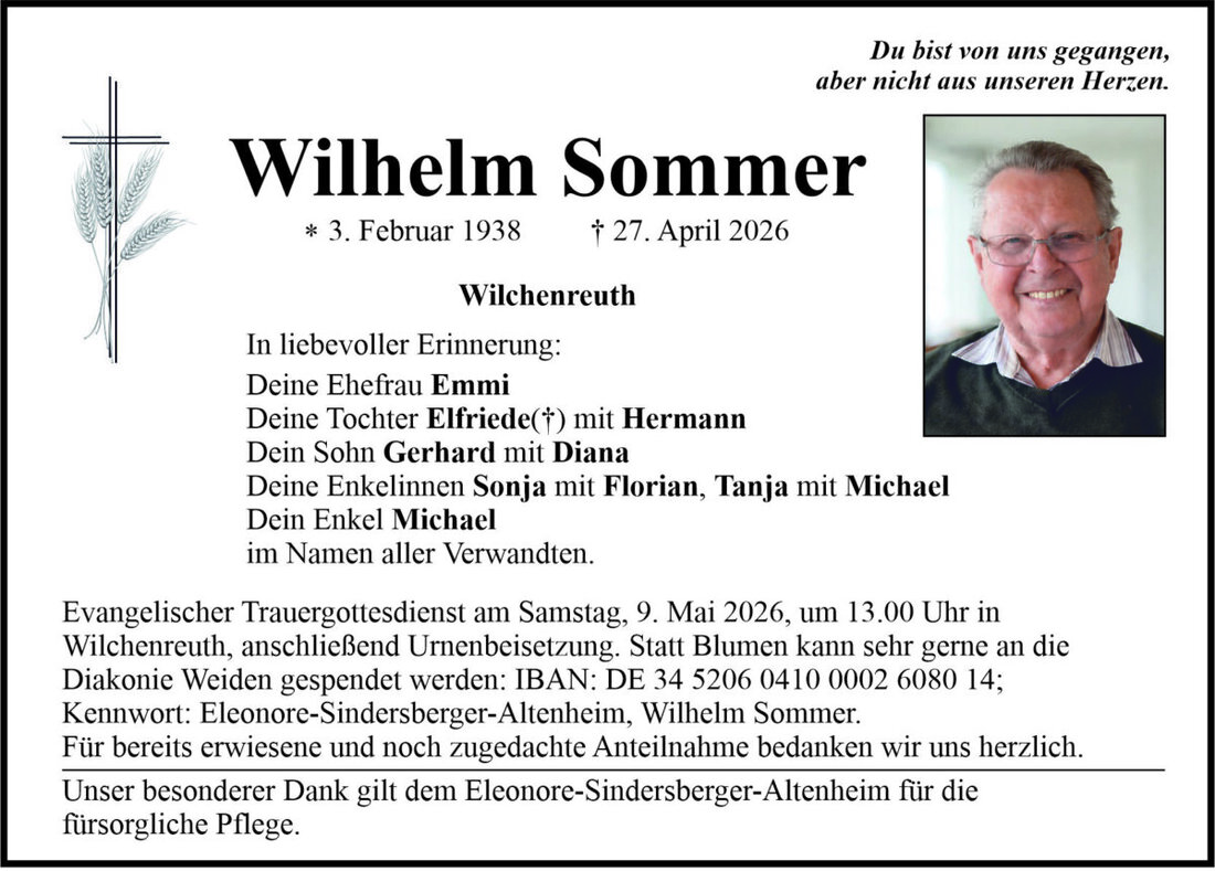 Begleitet durch: Bestattung Bauer - Weiden