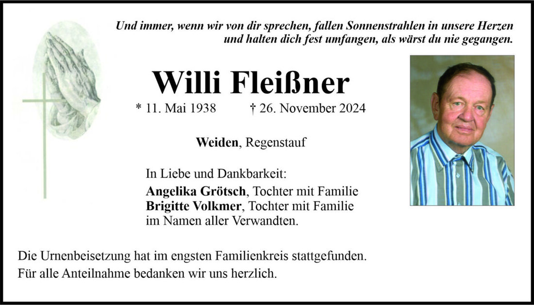 Begleitet durch: Bestattung Bauer - Weiden