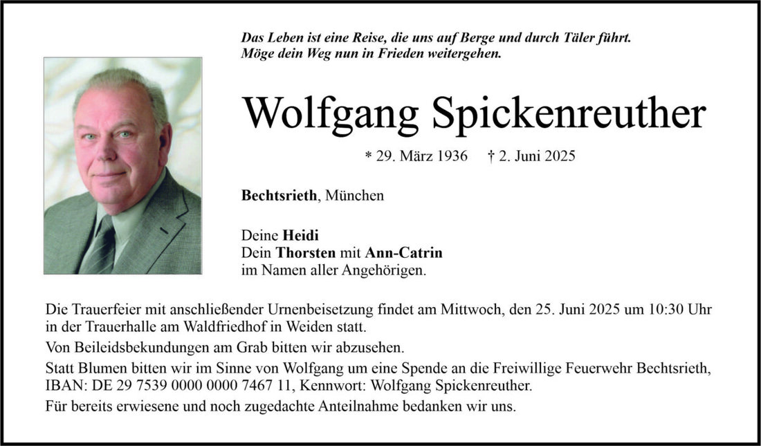 Begleitet durch: Bestattung Bauer - Weiden