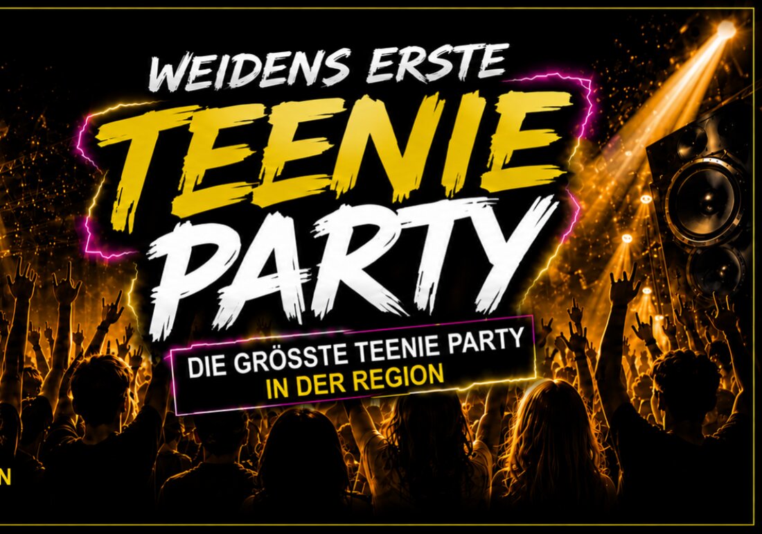 Weiden in der Oberpfalz. In Weiden, Monkey Eventarena steigt am 3. Oktober 2.026 von 16.00 bis 20.00 Uhr die erste Teenie-Party für 11 bis 16-Jährige, veranstaltet von Monkey Eventarena. Das Ticket gibt es auf okticket.de und ein Ausweis zur Alterskontrolle ist nötig, zudem gilt Alkoholverbot.