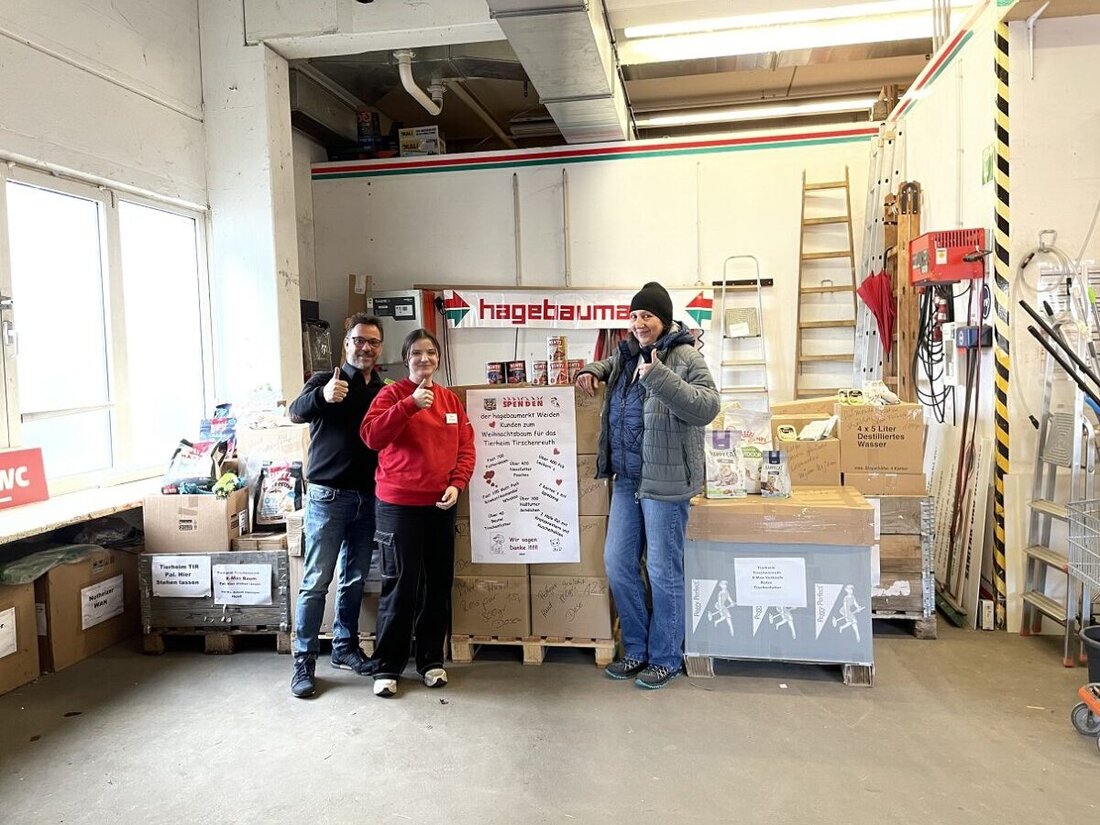 Weiden. Kunden des Hagebaumarkts spendeten über 5.000 Euro in Form von Futter, Spielzeug und Leckereien für das Tierheim Tirschenreuth. Die Aktion fand vor Weihnachten statt und resultierte in sieben Großbehältern mit Geschenken.