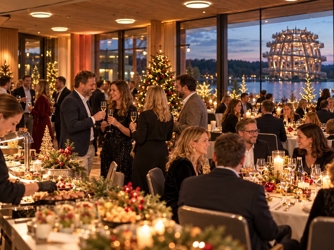 Steinberg am See. Glühwein am Seeufer, ein gemeinsamer Aufstieg auf 40 Meter Höhe und anschließend ein festliches Buffet: Die Erlebnisholzkugel am Steinberger See bietet Unternehmen aus der Oberpfalz und dem Raum Regensburg eine besondere Kulisse für ihre Weihnachtsfeier. Statt eines klassischen Restaurantabends stehen gemeinsame Erlebnisse, winterliche Atmosphäre und Zeit mit den Kollegen im Mittelpunkt.