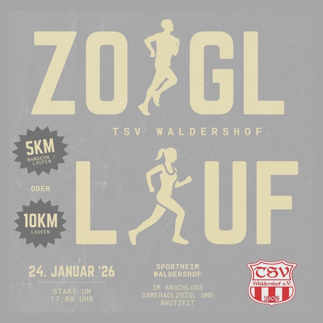 Waldershof. Am Samstag, den 24. Januar 2026, fällt am TSV-Sportheim um 17 Uhr der Startschuss für den Zoigl-Lauf. Zur Wahl stehen fünf km zum Wandern oder Mitlaufen und zehn km für Sportliche, dazu Schnapserl und Zoigl.