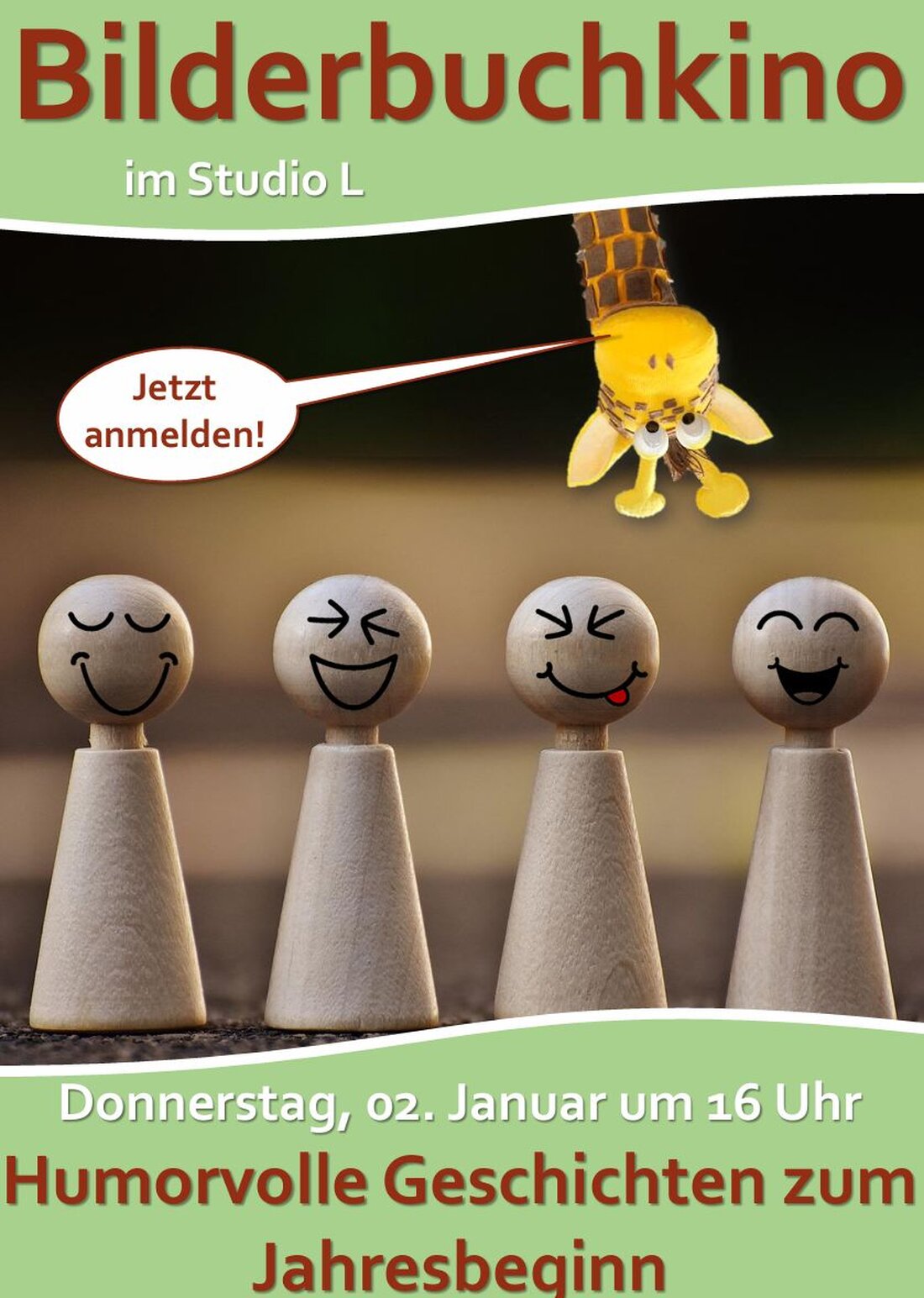 Weiden. Die Regionalbibliothek lädt am 2. Januar 2025 um 16 Uhr Kinder ab 4 Jahren zur Vorlesestunde ein. Es gibt humorvolle Geschichten, der Eintritt ist frei.