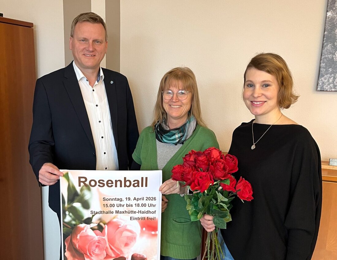 Maxhütte-Haidhof. Der Rosenball lädt am Sonntag, 19. April 2026, in die Stadthalle ein. Eintritt frei, Beginn 15 Uhr, Ende 18 Uhr, Einlass ab 14 Uhr; Seniorinnen, Senioren und alle Tanzfreudigen aus dem Landkreis sind eingeladen.