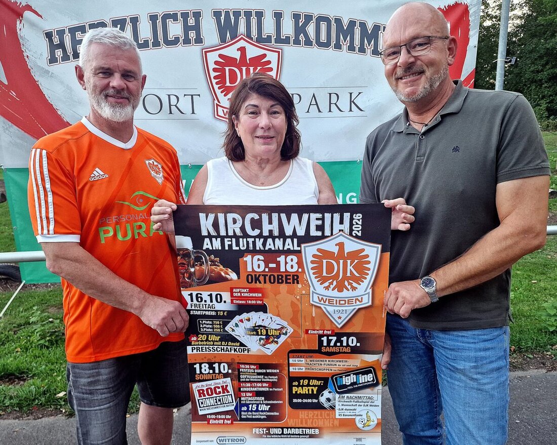 Weiden. Die DJK lädt vom 16. bis 18. Oktober zur zweiten Kirchweih am Flutkanal mit Sport, Musik, Familienprogramm und Brauchtum. Neu sind Preisschafkopf, Trachten-FunRun und der Aufruf zur Gründung einer Kirwagemeinschaft.