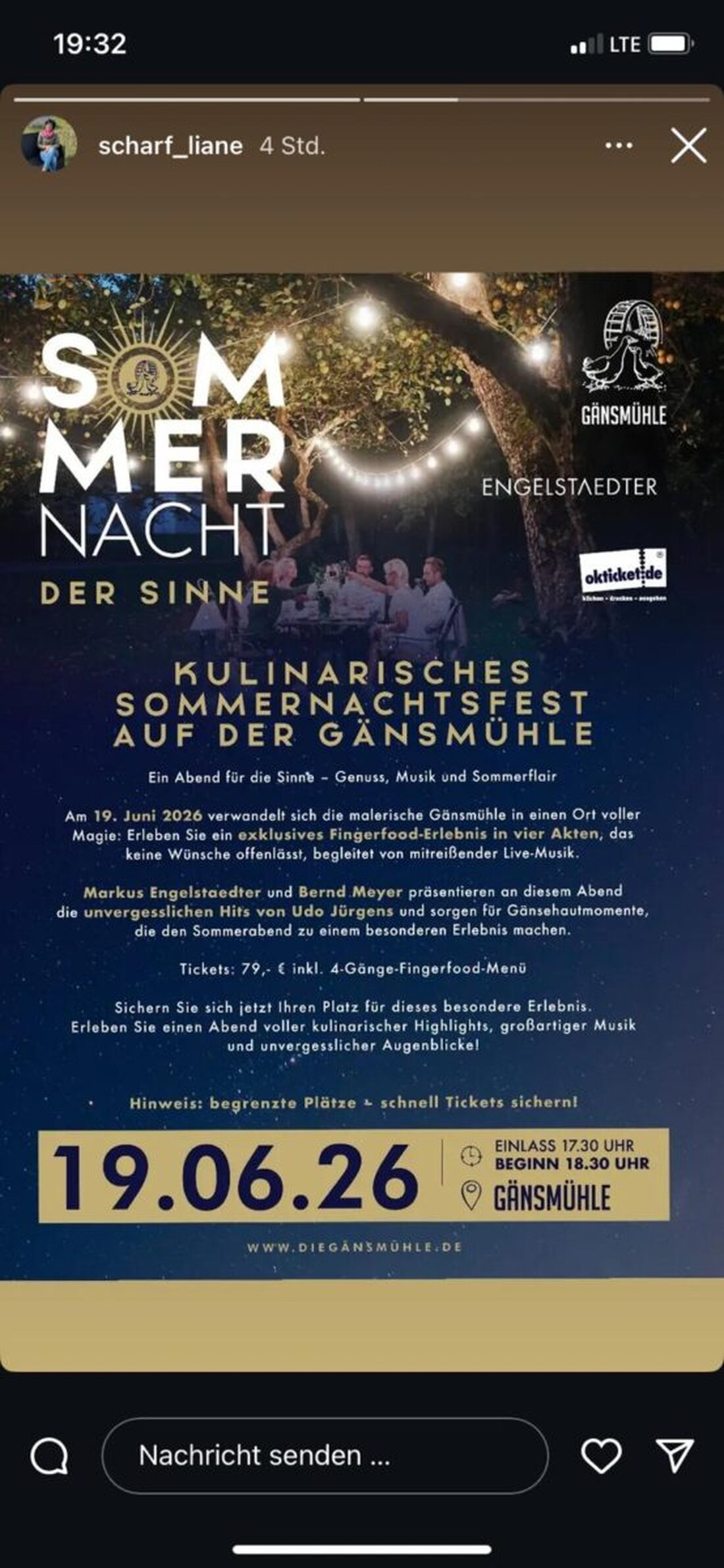 Trabitz. Der Erlebnishof Gänsmühle lädt am 19. Juni 2026 zur Sommernacht der Sinne ein. Kulinarik trifft Konzertgenuss mit den unvergesslichen Hits von Udo Jürgens, live interpretiert von Markus Engelstädter und Bernd Meyer.