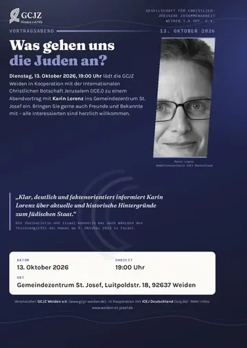 Israel-Vortrag mit ICEJ-Redaktionsleiterin Karin Lorenz in Weiden